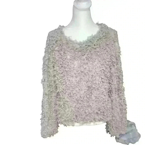 Blu Pepper Light pullover Sweater. Shaggy Popcorn Knit Size M. Mauve. - Picture 5 of 10